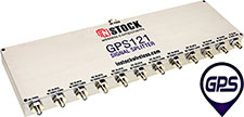 GPS121, 12-way GPS antenna signal splitter with SMA coaxial connectors spanning 1-2 GHz