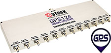 GPS124, 12-way GPS antenna signal splitter with SMA coaxial connectors spanning 1-2 GHz