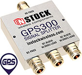 GPS300, 3-way GPS antenna signal splitter with N-type coaxial connectors spanning 1-2 GHz