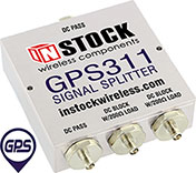 GPS311, 3-way GPS antenna signal splitter with SMA coaxial connectors spanning 1-2 GHz