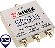 GPS312, 3-way GPS antenna signal splitter with SMA coaxial connectors spanning 1-2 GHz