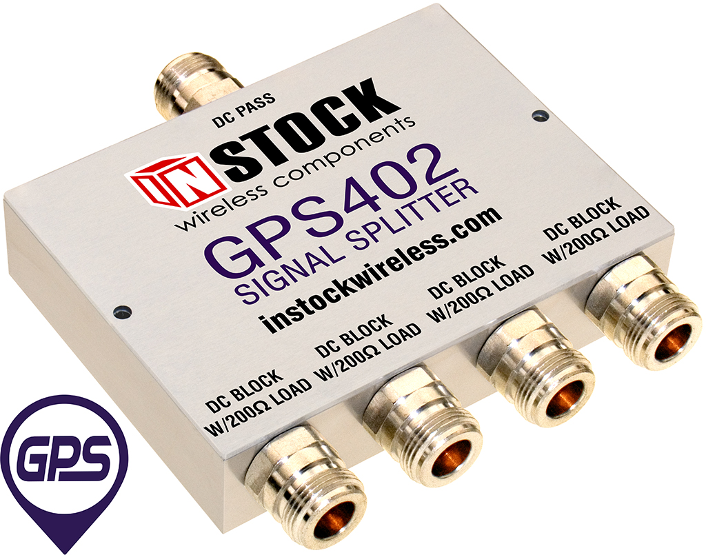 - 1x4 GPS Splitter, N-Type, All Ports DC Block and 200 Ohm Load - INSTOCK