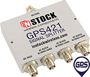 GPS421, 4-way GPS antenna signal splitter with TNC coaxial connectors spanning 1-2 GHz