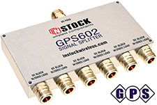 GPS602, 6-way GPS antenna signal splitter with N-type coaxial connectors spanning 1-2 GHz
