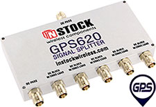 GPS620, 6-way GPS antenna signal splitter with TNC coaxial connectors spanning 1-2 GHz