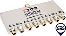 GPS802, 8-way GPS antenna signal splitter with N-type coaxial connectors spanning 1-2 GHz