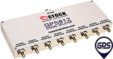 GPS812, 8-way GPS antenna signal splitter with SMA coaxial connectors spanning 1-2 GHz
