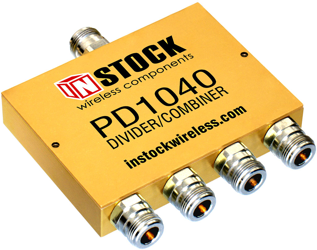 4 Way Power Divider, Combiner, Splitter, Type N Female, 4-Way, N-Jack,  PD1040 - INSTOCK Wireless