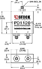 RoHS Power Divider Combiner, 3-Way, TNC Outline Drawing