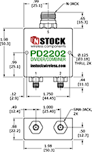 RF Splitter Combiner SMA-jack and N-jack Outline Drawing