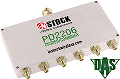 PD2206 - 6 Way Power Divider Combiner, SMA w/ Type N Sum Port