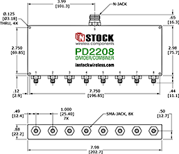 RF Splitter Combiner SMA-jack and N-jack Outline Drawing