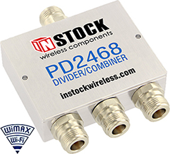 3-Way, IP67, N-Jack, RF Power Divider Combiner