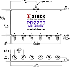 RF Splitter Combiner QMA-jack Outline Drawing