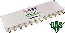 PD2912, RoHS 12-way power divider combiner with TNC coaxial connectors spanning 698-2700 MHz