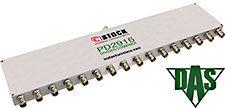 PD2916, RoHS 16-way power divider combiner with TNC coaxial connectors spanning 698-2700 MHz