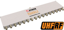 PD2917, UHF/RFID 16-way power divider combiner with BNC connectors spanning 350-1000 MHz