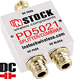 PD5021, DC blocking IP67 outdoor 2-way L-band splitter combiner with N-type coaxial connectors spanning 698-2700 MHz