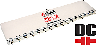 DC Block RF Splitter Combiner, 16 Way, SMA