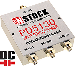 DC Blocking RF Splitter Combiner, 3 Way, SMA, L Band, 10 MHz