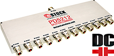 PD5212, DC block (all ports) 12-way L-band splitter combiner with N-type coaxial connectors spanning 698-2700 MHz