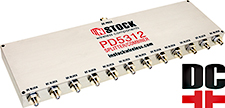 PD5312, DC blocking 12-way L-band splitter combiner with N-type coaxial connectors spanning 698-2700 MHz