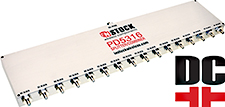 PD5316, All ports DC block 16-way L-band splitter combiner with SMA coaxial connectors spanning 698-2700 MHz