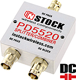 698-2700 MHz, BNC-jack, DC blocking L-band power divider combiner
