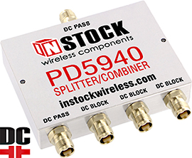 DC Blocking Power Divider Combiner, 4 Way, TNC Female