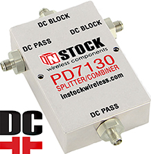 DC Blocking, T Style, 3 Way, SMA 50 Ohm, L Band Splitter Combiner