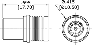 Coaxial Termination QMA Outline Drawing