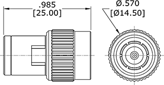 Coaxial Termination TNC Outline Drawing